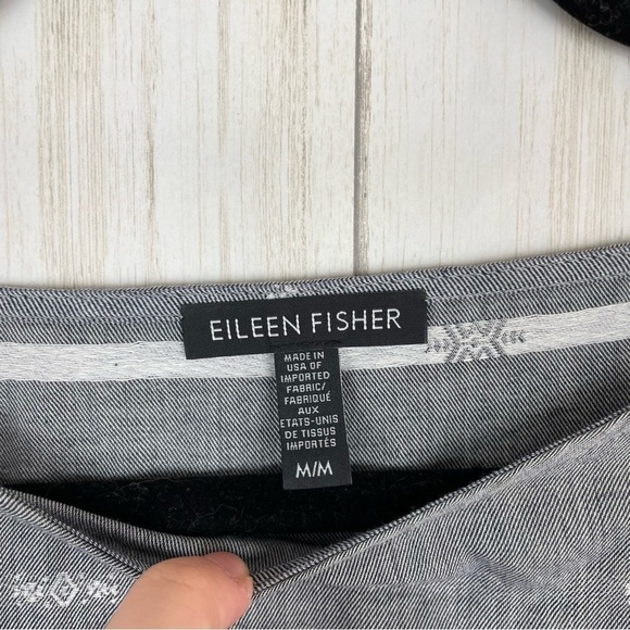 Eileen Fisher gray shift embroidered dress Medium - Picture 3 of 6